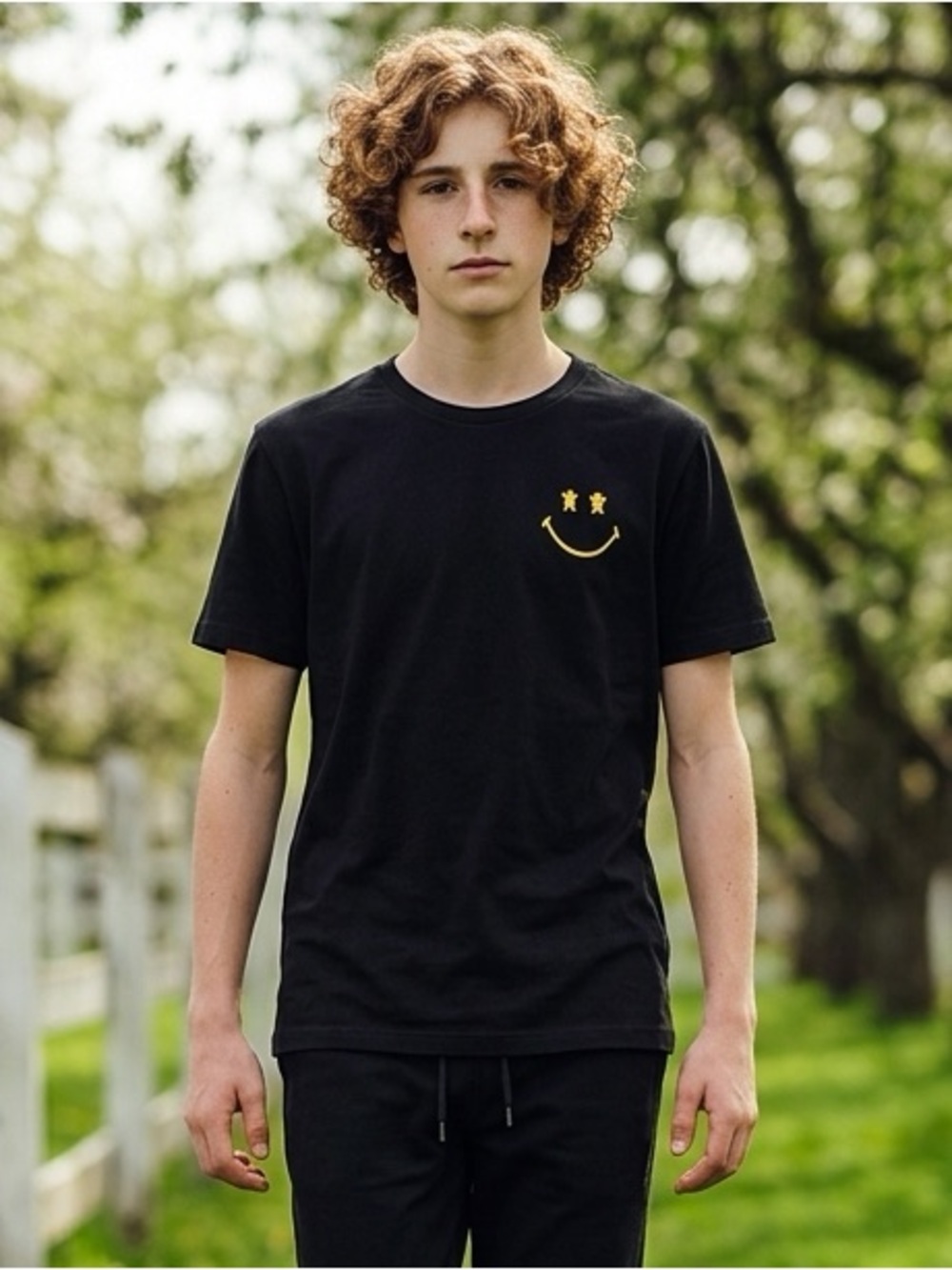 NWT Grizzly Smiley World Unisex “Big Smiles” Black Short Sleeve Tee Shirt Size L